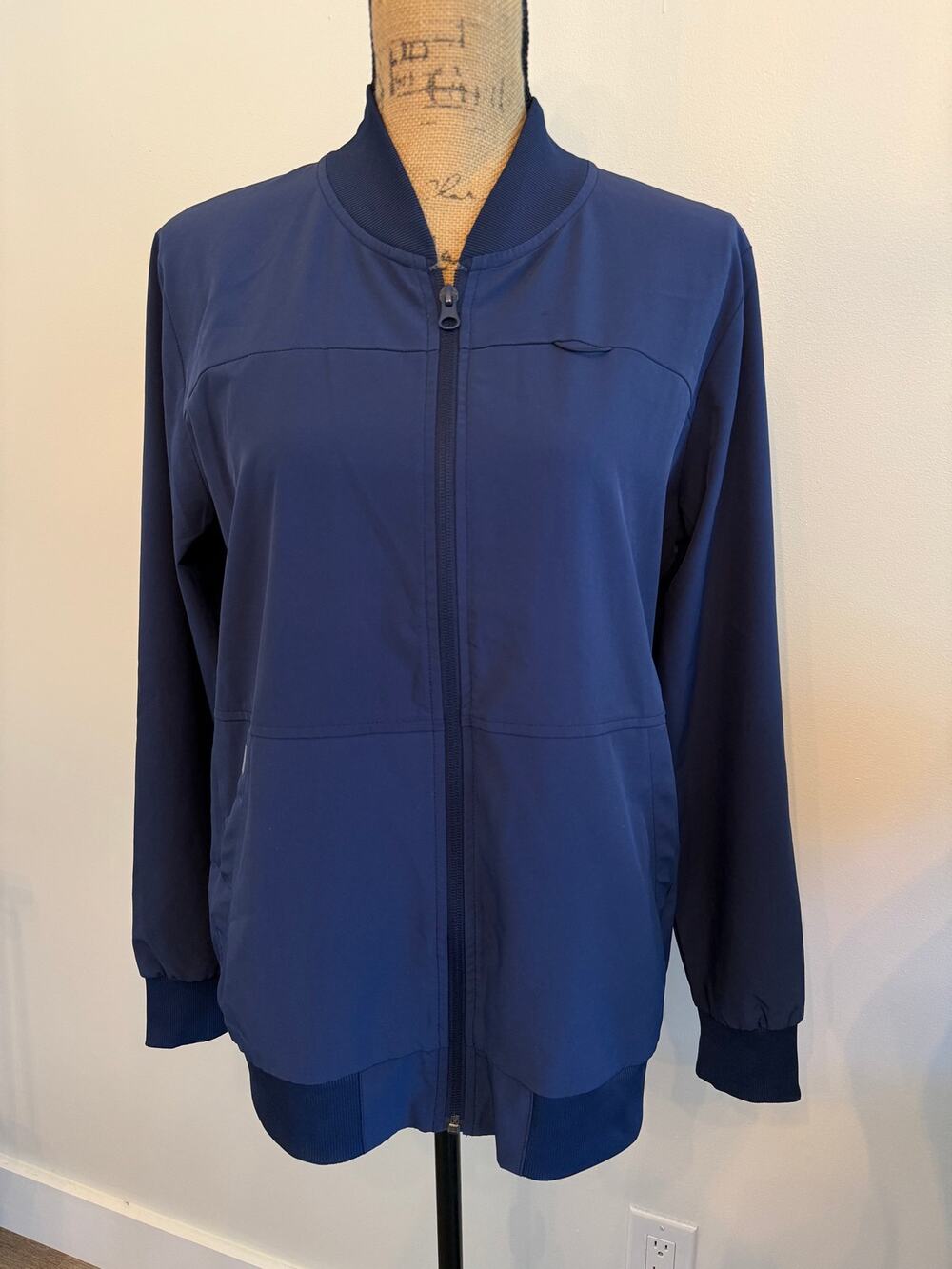 Hanes Women’s Blue Scrub Jacket Size Large